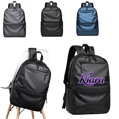 14-inch PU Leather Large Capacity Backpack Laptop Bag