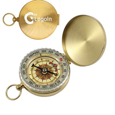 Vintage Waterproof Brass Compass for Hiking Survival