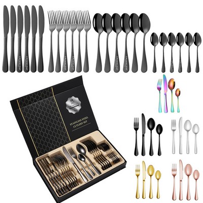 24-Pieces Forged Stainless Steel Flatware Set