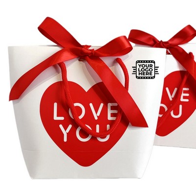 Red Gift Tote Bag with Bow Handles