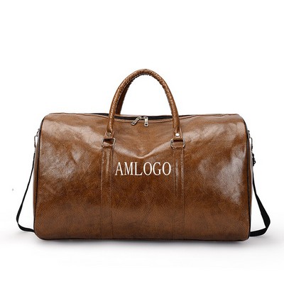 Sporty PU Leather Duffle Bag