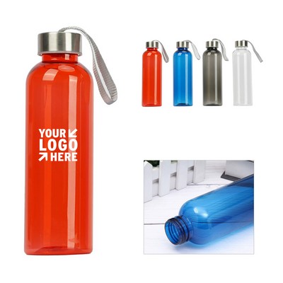 Plastic Water Bottle with Strap 17oz