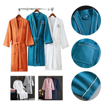 100% Cotton Waffle Weave Bathrobe