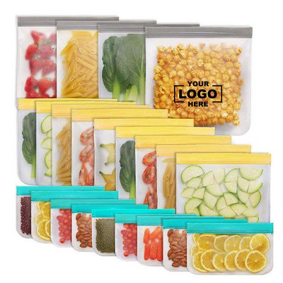 Reusable EVA Food Storage Bags, Leakproof Freezer & Sandwich Bags, 11'' x 7.9'', BPA-Free