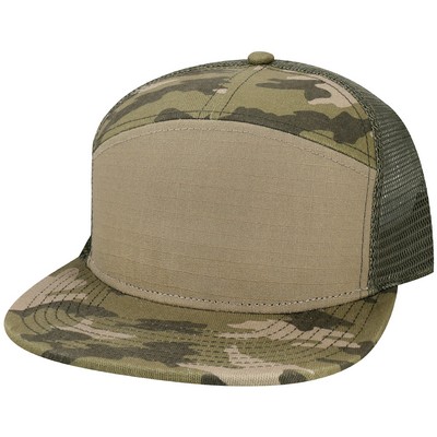 Hopback 7 Panel Flat Brim Mesh Back Adj