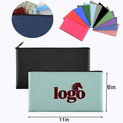 Pu Leather Zipper Money Bag