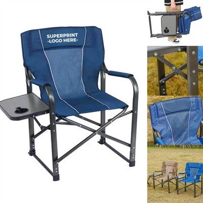 Folding Camp Chair with Side Table