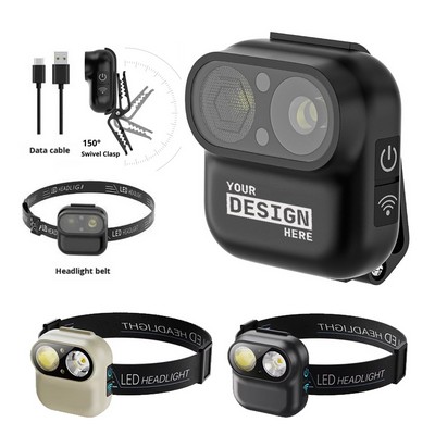 Detachable Outdoor Waterproof Head-mounted Clip-On Headlamp