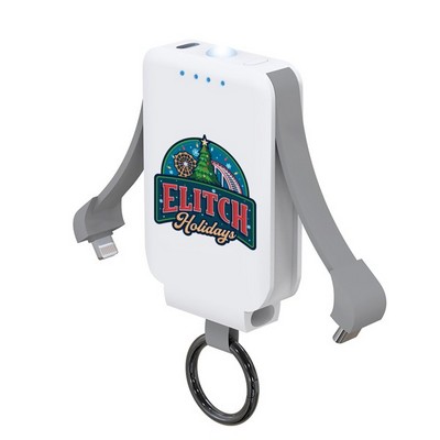 2000mAh Keychain Power Bank with Flashlight