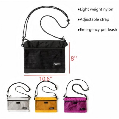 Custom Lightweight Crossbody Foldable Nylon Bag w/Single Shoulder Sling