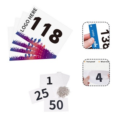 Personalized DuPont Tyvek Racers Bib with Safety Pins