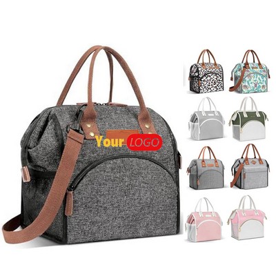 10L Wide-Open Nylon Insulated Cooler Lunch Tote with Carry Handle