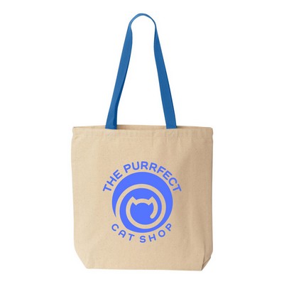 Natural Tote with Contrast-Color Handles