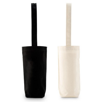 Cotton Canvas Single Bottle Wine Tote
