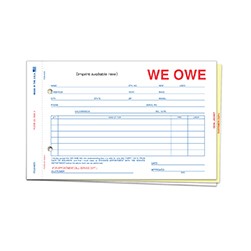 TruForm™ 3-Part Imprinted We Owe Form