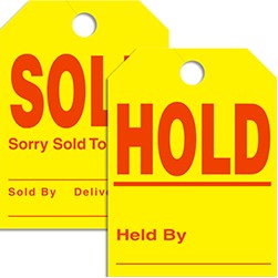 Mirror Style SOLD/HOLD Tag