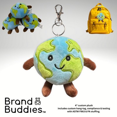 Brand Buddies 4" Custom Globe Plush Keychain
