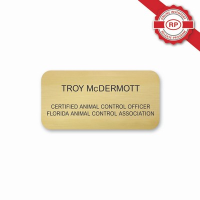 Custom Size Oxidized Brass Executive Name Badge (1.50x3 In)