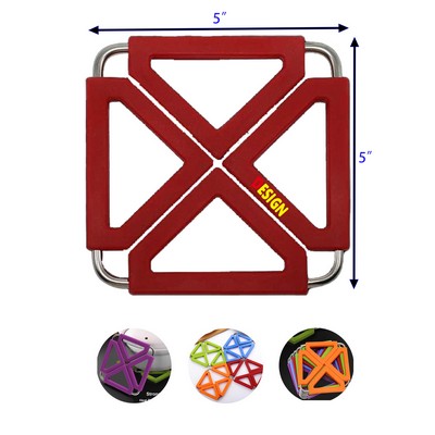 Silicone Stainless Steel Frame Pot Mat