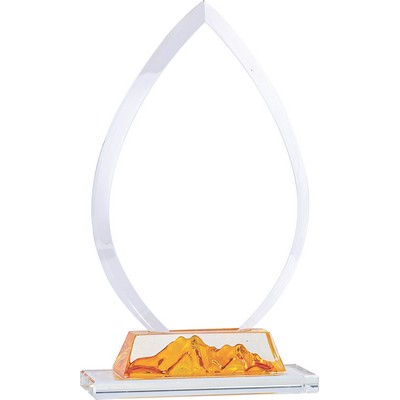 Mountain Crest Crystal Award, Amber, 8 1/2"