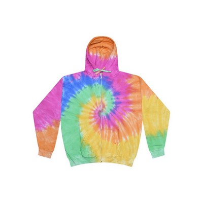 Colortone Unisex Tie-Dyed Full-Zip Hooded Sweatshirt - 8888