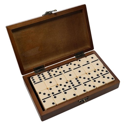 Club Double 6 Dominoes in Wood Box