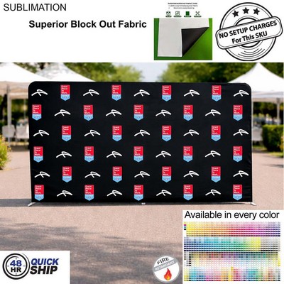 48Hr Quick Ship - 15'W x 8'H EuroFit Tension Fabric Straight Wall Kit, Double Sided Graphics