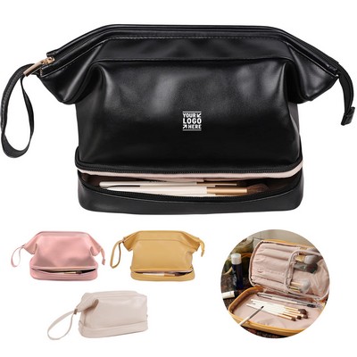 Premium Leather Travel Cosmetic Organizer