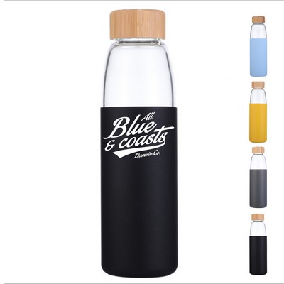 18oz Borosilicate Bottle with Bamboo Lid