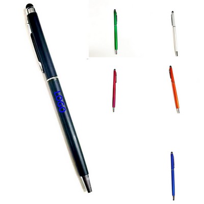 Metal Touch Screen Ballpoint Pen With Stylus Tip