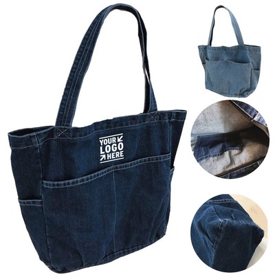 Classic Denim Canvas Tote Bag