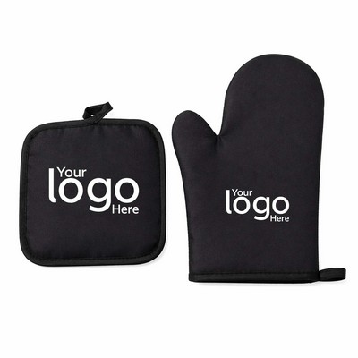 Oven Mitt and Heat Resistant Mat Set