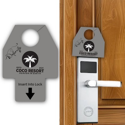 USA Made Laminated Door Hanger w/ Electronic Lock Insert Tab (3 7/8"x5 3/8")