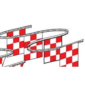 60' Red & White Checkered Rectangle Pennant String