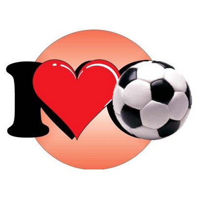 I Love Soccer Acrylic Coaster w/Felt Back