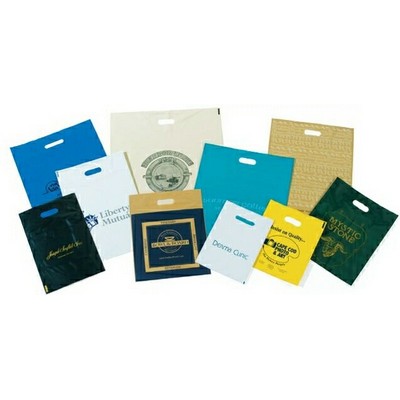 Patch Handled Plastic Bag Ink Imprinted (12"x15")