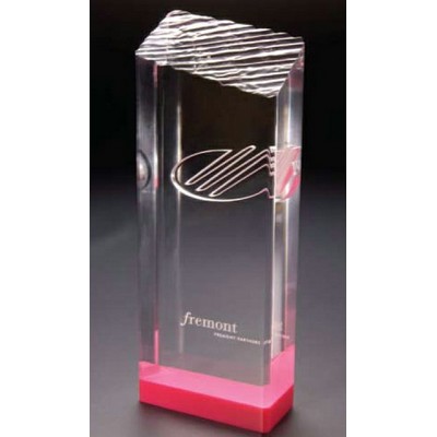 Acrylic Rectangle Embedment Award w/ Rippled Top & Colored Bottom