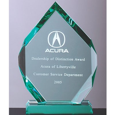 10 ½" Arrowhead Jade Glass Award