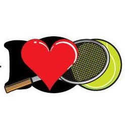 I Love Tennis w/Racket Lapel Pin