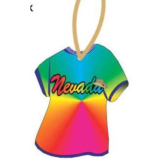 Nevada w/ Cowboy Hat T-Shirt Promotional Ornament w/ Black Back (4 Square Inch)