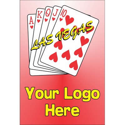 Hearts Royal Flush Rectangle Badge w/ Bar Pin (2"x3")