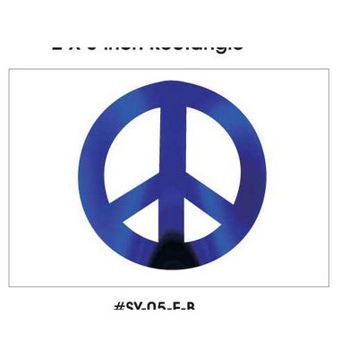 Peace Sign Rectangle Badge w/ Bar Pin (2"x3")
