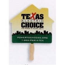 House Hand Fan w/Wooden Handle