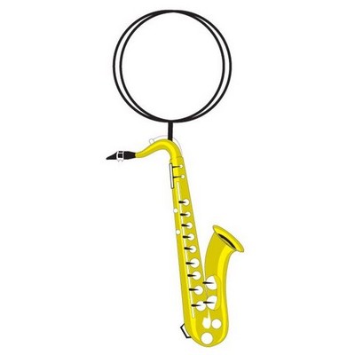 Saxophone Executive Key Chain w/Mirrored Back (12 Square Inch)