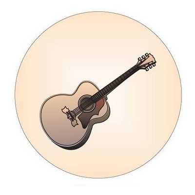 Acoustic Guitar Round Metal Photo Magnet (2 1/2")
