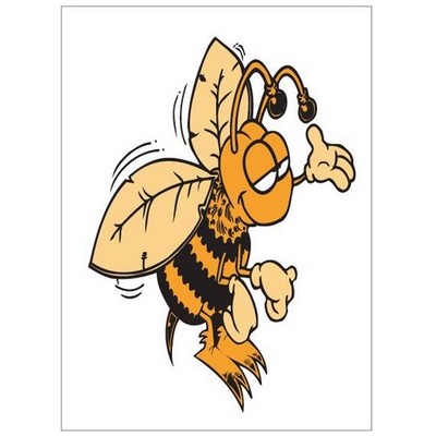 Bee Rectangle Badge w/ Bar Pin (2 1/2"x3 1/2")