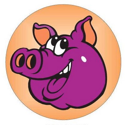 Pig Round Metal Photo Magnet (2½")