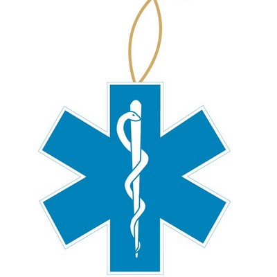Caduceus Cross Promotional Ornament w/ Black Back (4 Square Inch)