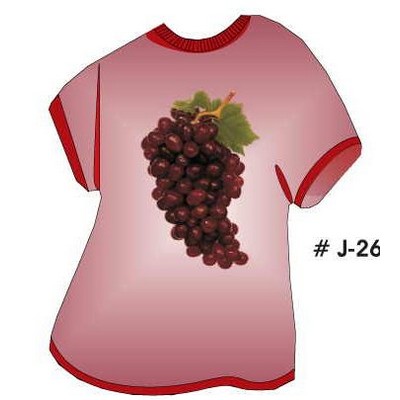 Purple Grapes T-Shirt Acrylic Coaster w/Felt Back