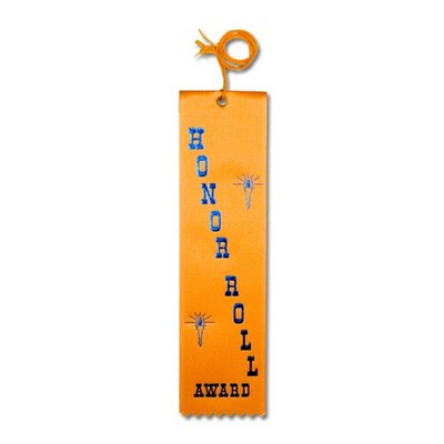 2"x8" Honor Roll Stock Carded Award Ribbon